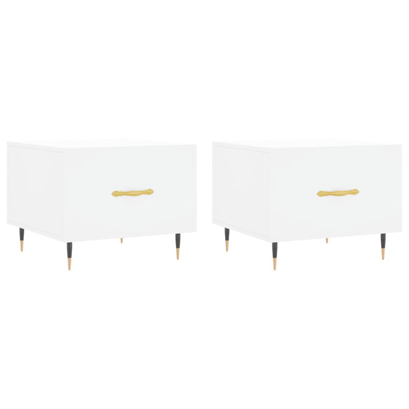 Four Leg Coffee Table with Storage, white