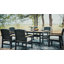 6 Person HDPE Outdoor Dining Sets With Wicker Chairs And Thick Cushions