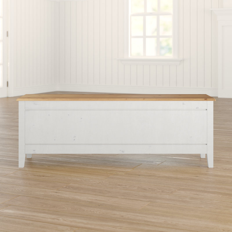 Addie Blanket Chest, White/Brown