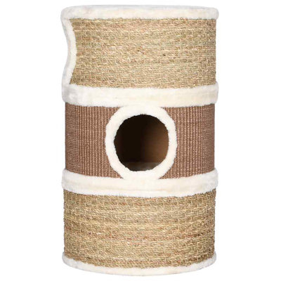 Chat brun tonneau, flocon, peluche, ruppie maritime grand et durable