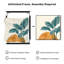 Très grand art mural imprimé sur toile - Feuille tropicale minimale avec accent de soleil doré pour chambre à coucher moderne - «Assemblage requis du cadre (cadre non fini)»-124791768