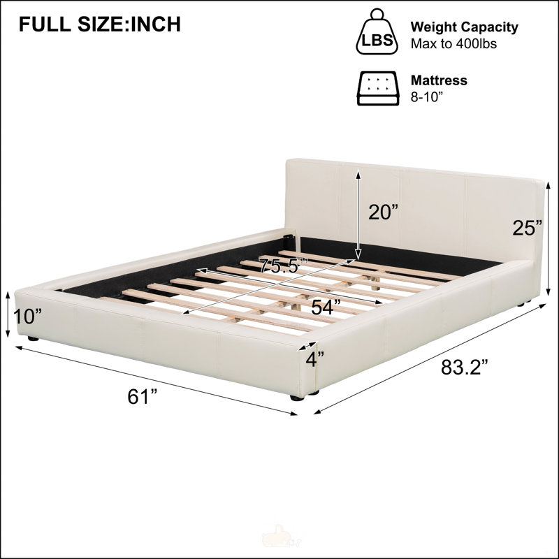Lit tapissier beige élégant, Double
