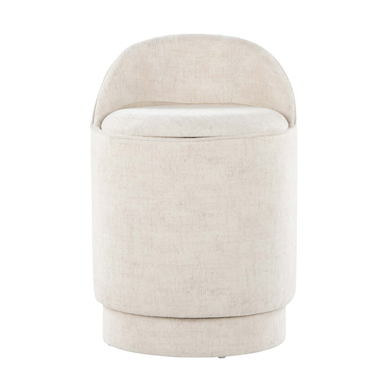 Tabouret de coiffeuse contemporain avec pivot et couvercle de rangement