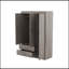 Armoire 3 portes avec 2 tiroirs, effet grain de bois gris-1421317307