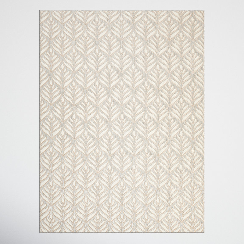 Alantra Nature Ivory/Grey Indoor/Outdoor Area Rug, Rectangle 9' x 12'