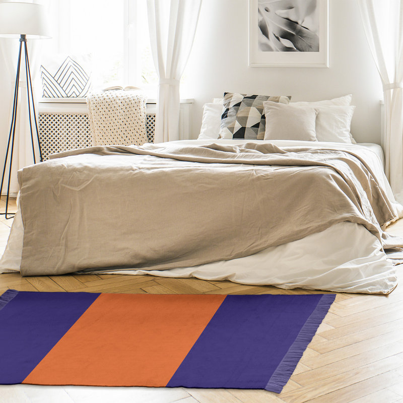 Tapis à rayures mauve/orange