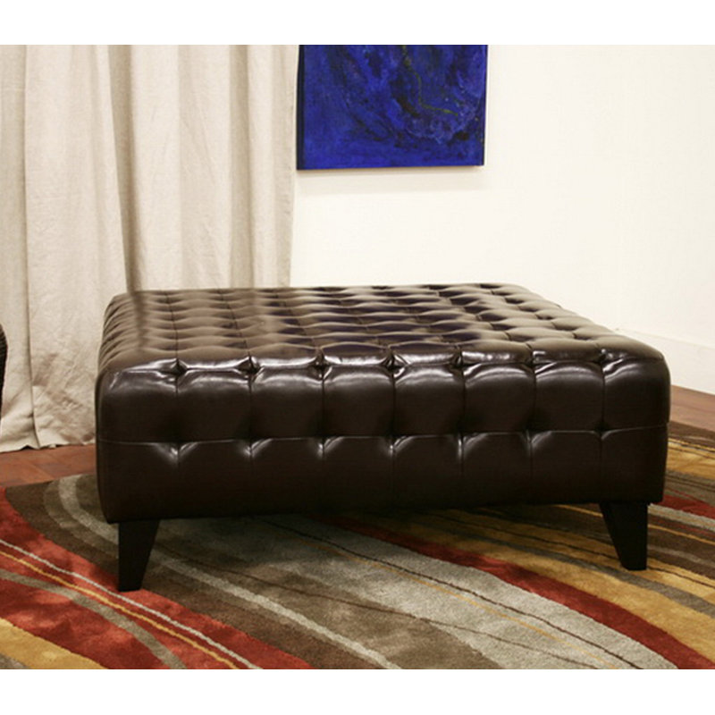 Repose-pieds carré brun foncé Saybrook, H 16,25 po x l 39,25 po x P 39,25 po Saybrook