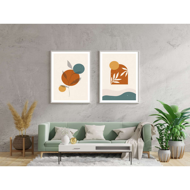 Ensemble de 2 peintures décoratives encadrées, 19,7 x 27,6 pouces chacune | Panneau de fibres à densité moyenne durable à 100% avec impression numérique | Parfait pour le salon, la chambre à coucher ou le bureau | Art mural élégant pour rehausser n'importe quel espace