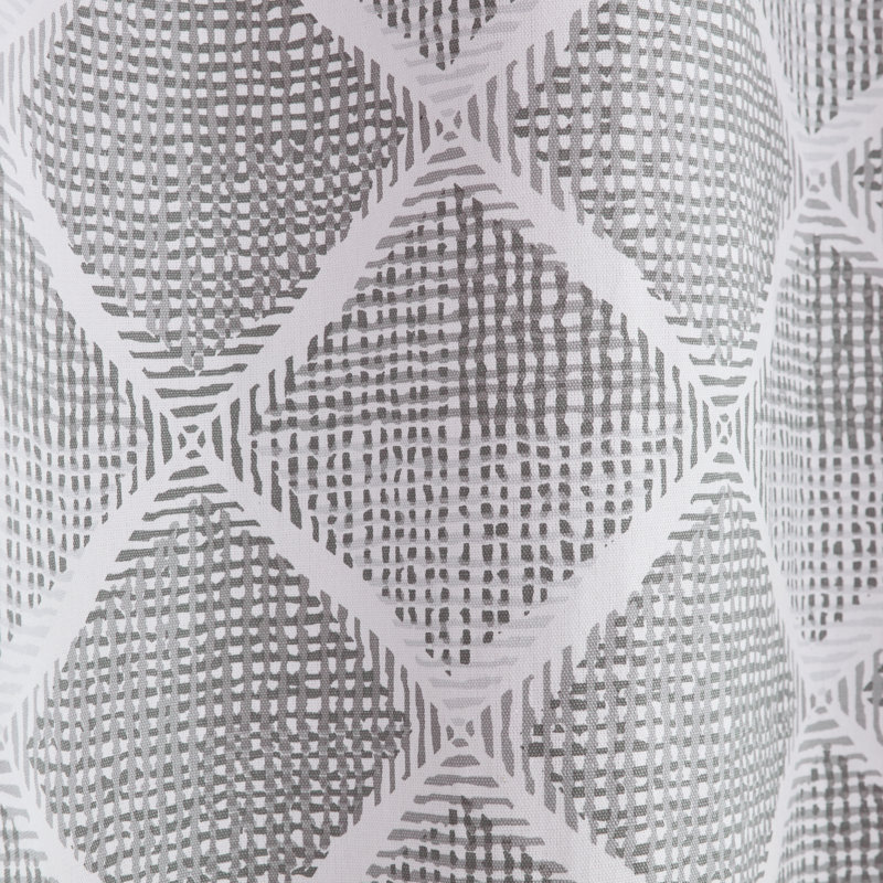 Geo Textured Diamond Eyelet Curtains, Width 117 x  Drop  137cm, Grey