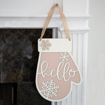 Enseigne scintillante «Hello & Snowflakes»