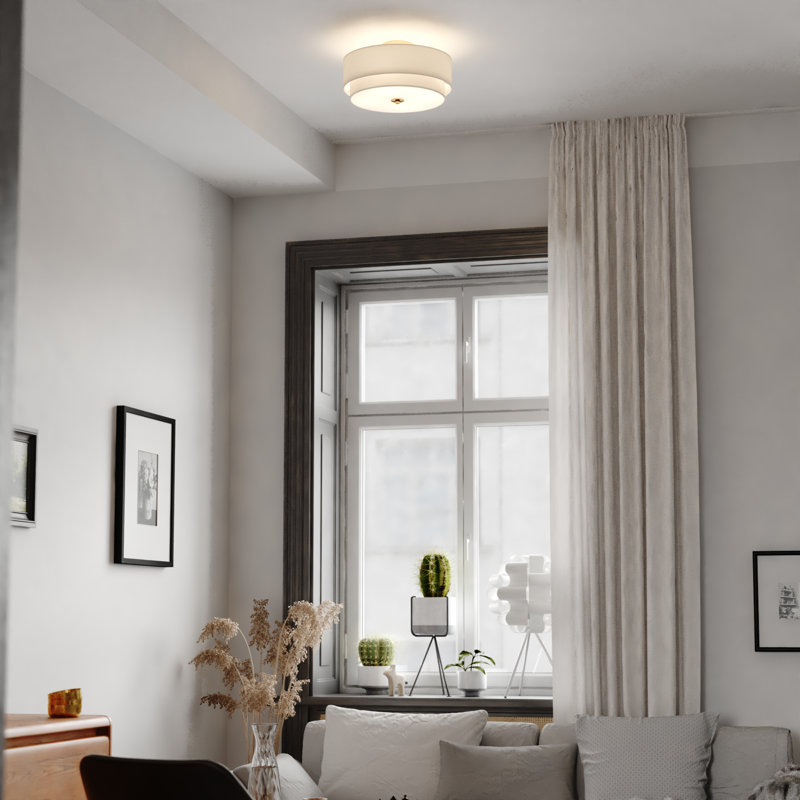 Pateley Semi Flush Mount, Matte Brass