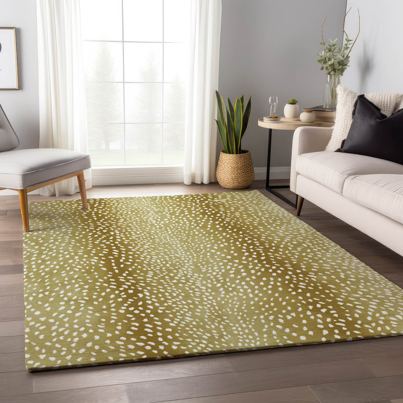 Tapis doré lavable à la machine de qualité supérieure 1 pi 8 po x 2 pi 6 po Merilou Premium, Rectangulaire 3 pi x 5 pi