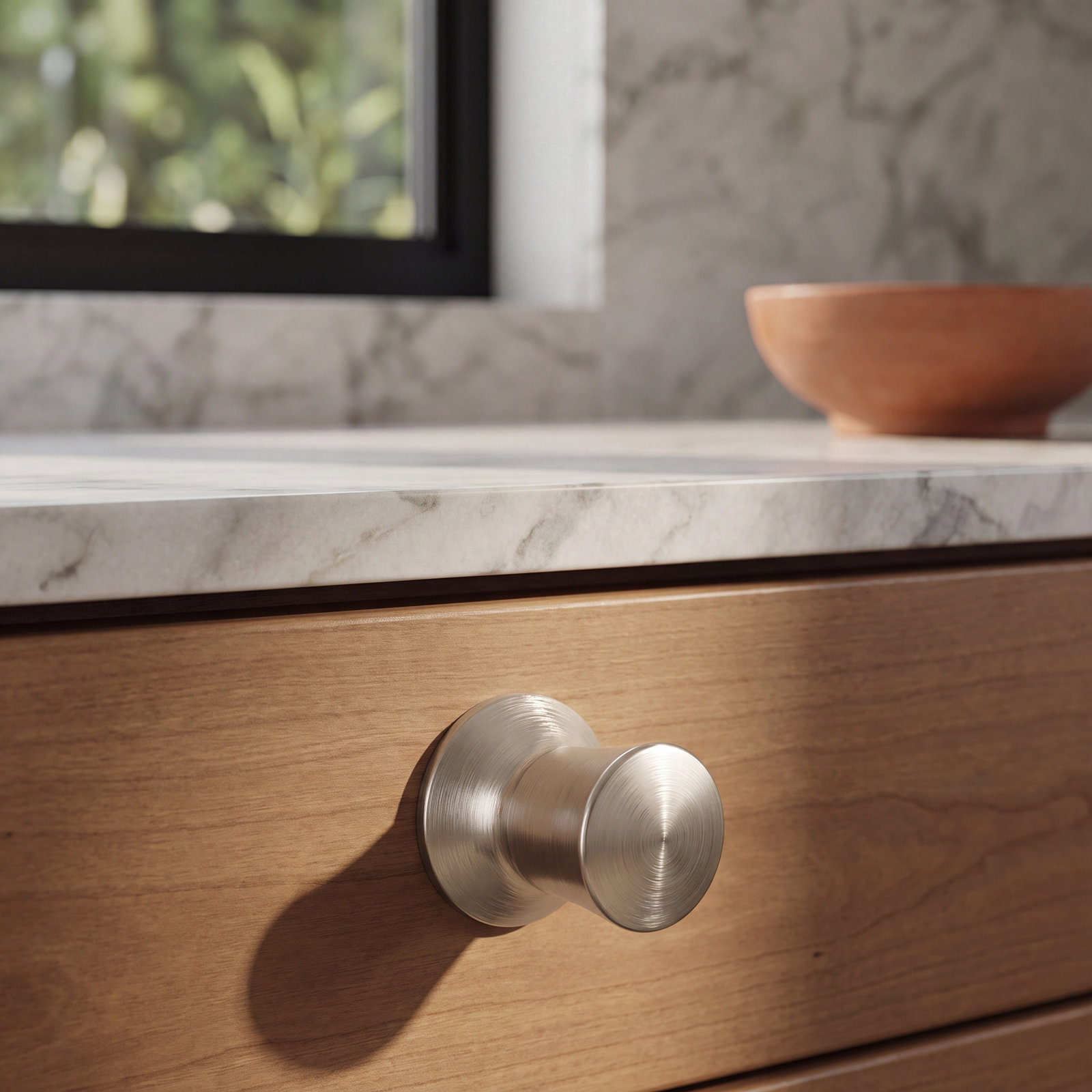 1" Round Cabinet Knob, Brushed Nickel