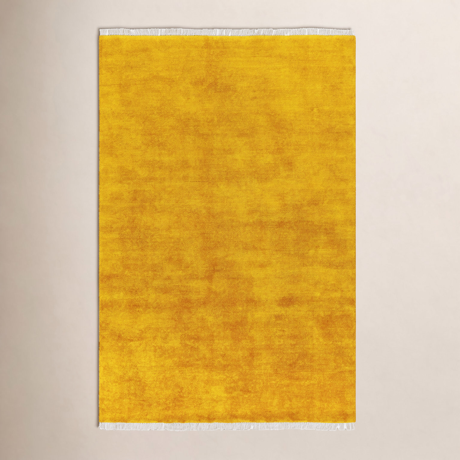 Clio Handmade Wool Yellow Rug, Rectangle 6' x 9'