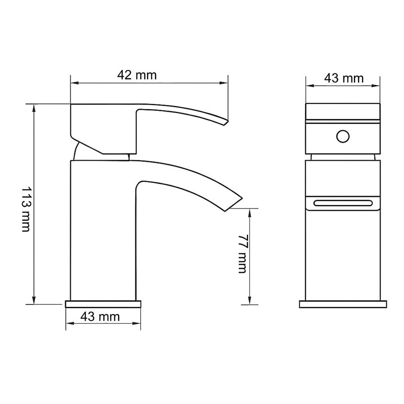 Chrome Mini Basin Mixer Tap Single Lever Handle (Cloakroom Size) ORION