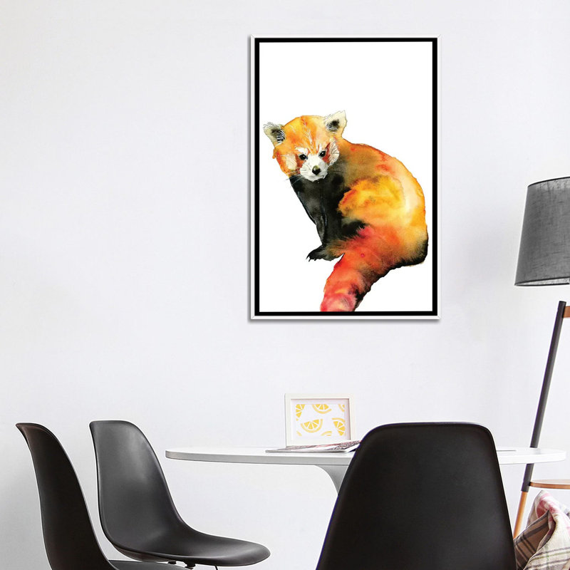 Art panda, Toile blanche encadrée, H 40 po x l 26 po x P 1,5 po