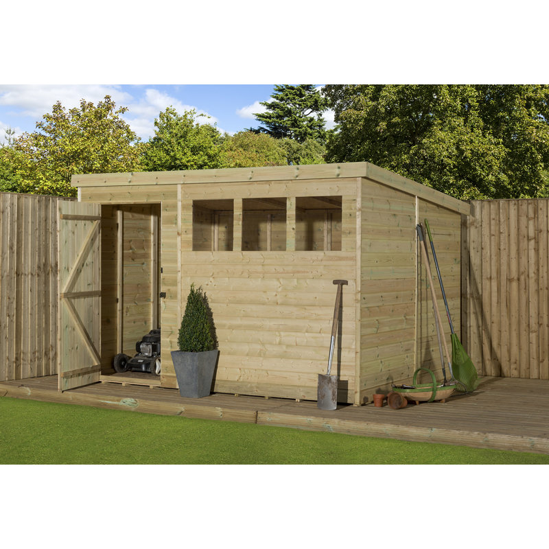 Shiplap Pent Wooden Shed, 10ft. W x 8ft. D
