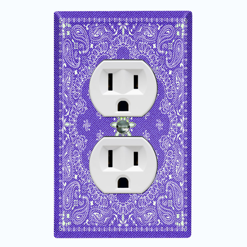 Patterned 1 - Gang Toggle Light Switch Standard Wall Plate, Purple