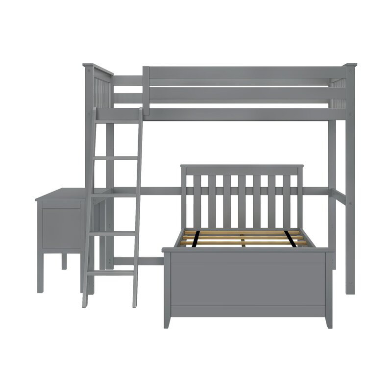 Kids Bunk Bed, Twin Over Twin, Grey