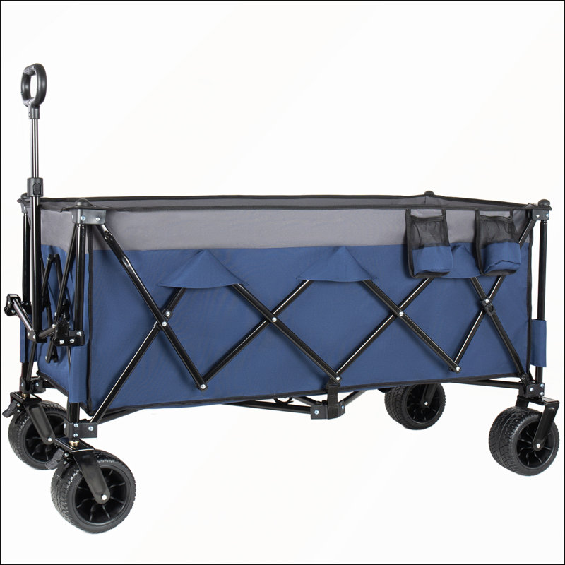 Chariot utilitaire pliable robuste de 51 pouces pour la plage, les sports et le jardin