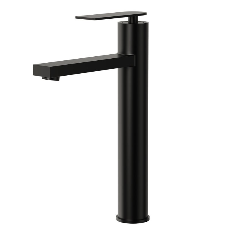 Single Hole Vessel Bathroom Faucet, Single Handle Vessel Bathroom Sink Faucet with Drain Assembly, Matte Black