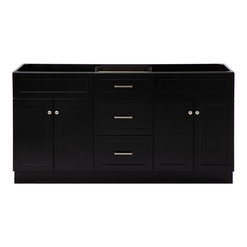 Base de meuble-lavabo double Paulla, Noir