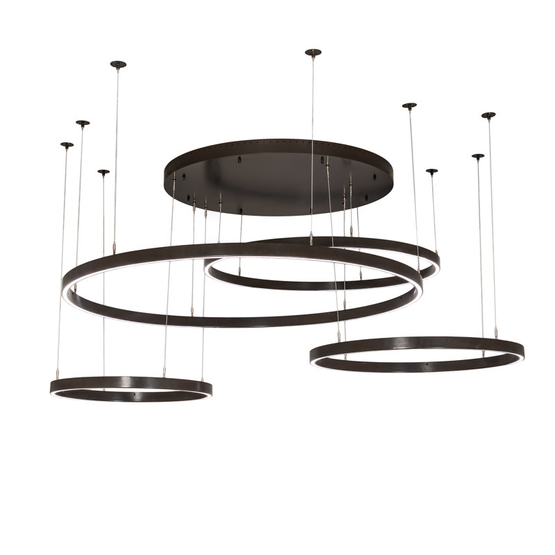 Luminaire suspendu 4 anneaux 87 po Anillo