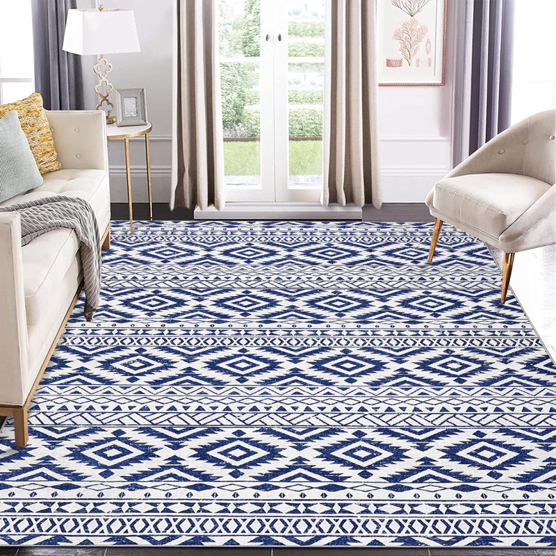Dominek Washable Geometric Indoor Rug, Rectangle 9' x 12'