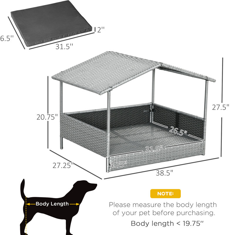Niche pour chien Canopy - pour petits et moyens chiens, gris et confortable