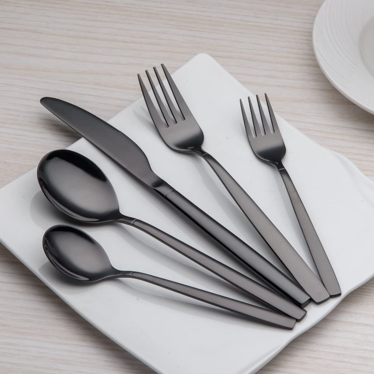 Latitude Run® Stainless Steel Black Silverware Set, 20-Piece