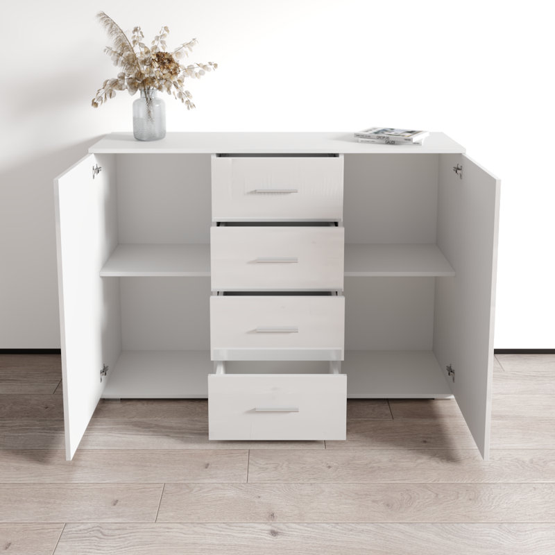 Sabala 52" Sideboard with High Gloss Finish, White