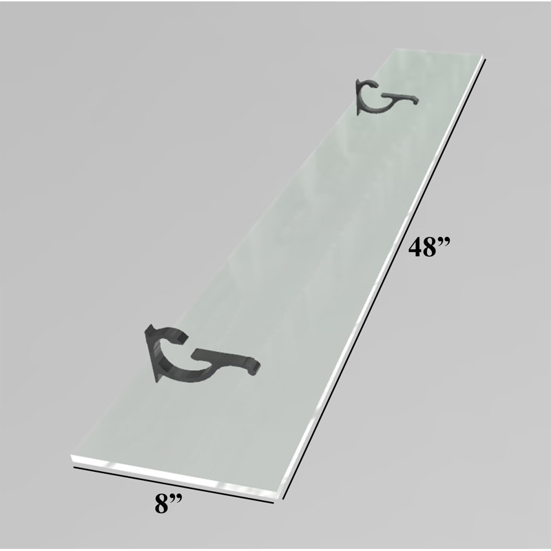 Arriella Bracket Shelf, Black, 3" H x 48" W x 8" D