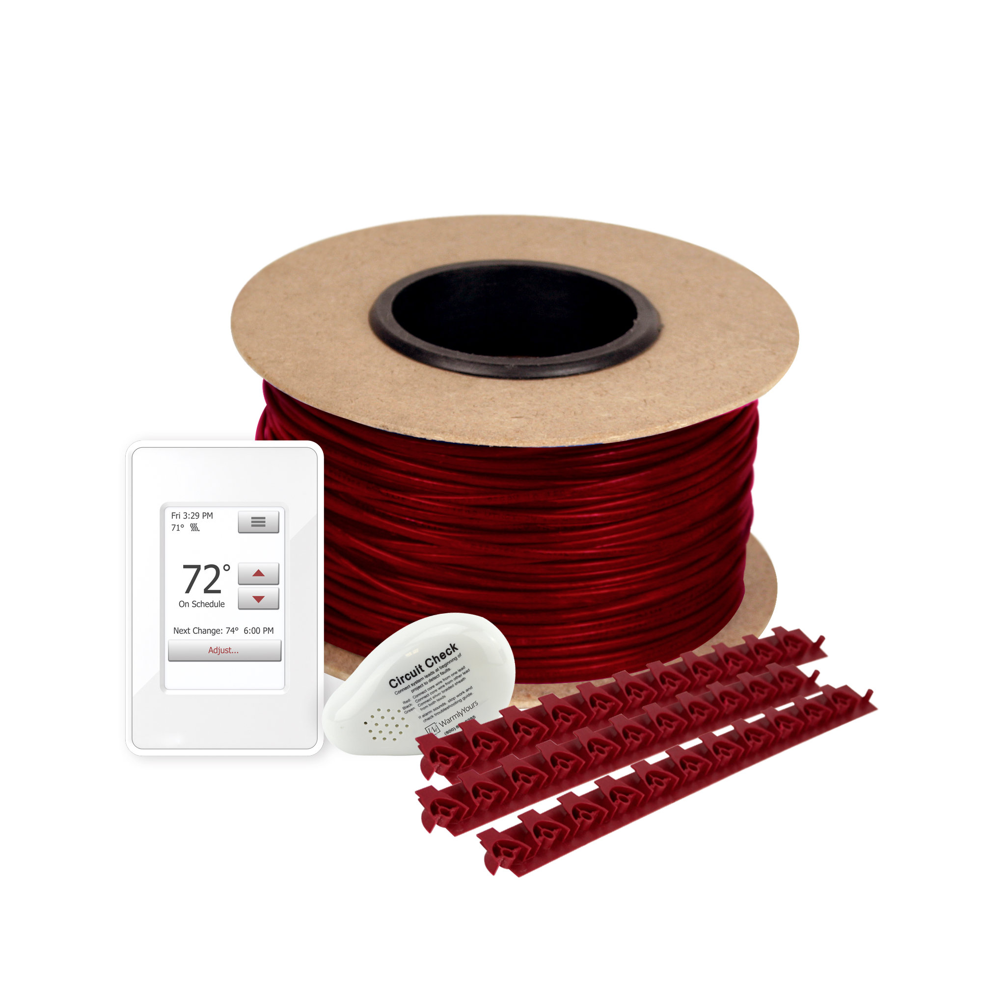 WarmlyYours TempZone Electric Floor Heating Cable Kit 120V with Strips u0026  nSpire Touch Wifi Programmable Thermostat | Wayfair