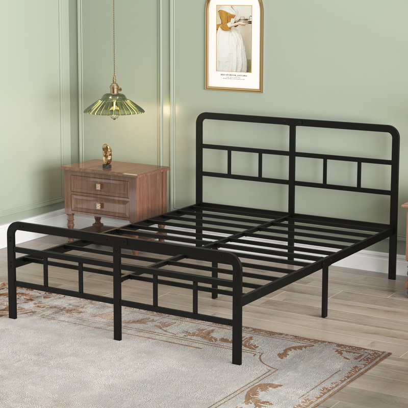 Isidra Metal Bed Frame 14 inch with Headboard and Footboard, Full/Double