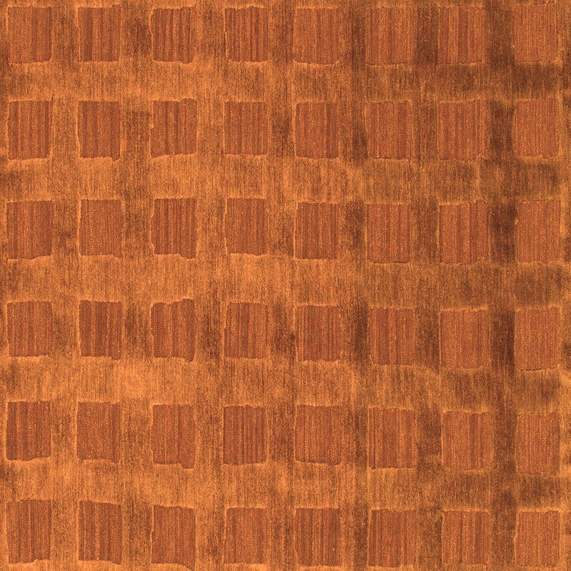 Tapis orange abstraits 1457, Carré de 6 pi