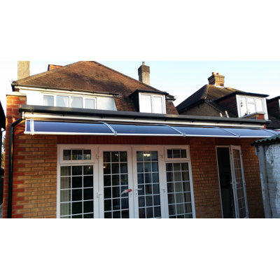 Menands 3.5m Width x 1.27m Depth Door Canopy Grey-Bracket Bronze-Sheet