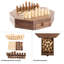 Jeu d'échecs octogonal - Échiquier en bois avec 2 tiroirs de rangement et pièces de Staunton sculptées - Jeu de société classique pour enfants et adultes par Trademark Games