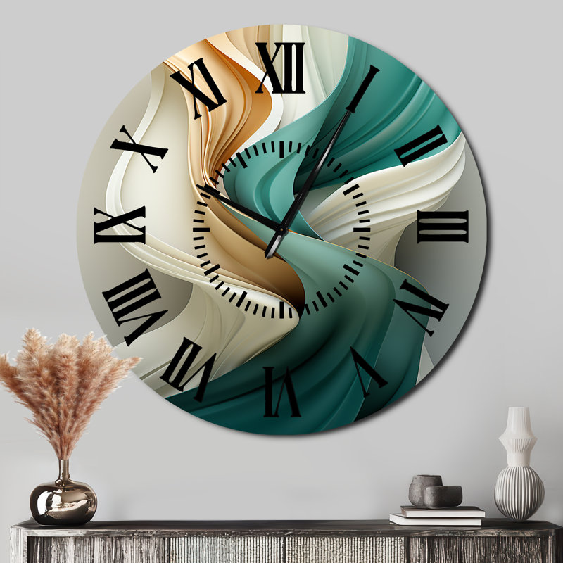 Horloge murale Teal, Surdimensionné