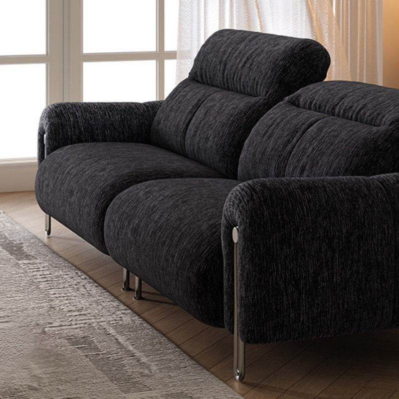 Black Casual Creative Sofa, 110.24" W