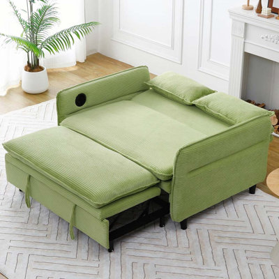 Canapé-lit réglable en tissu Corduroy