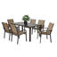Ensemble 7 pièces de table de patio et 6 chaises PVC-coated polyester