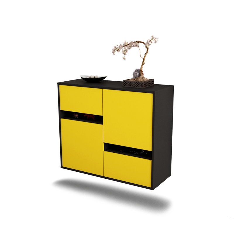 Schulman 92cm Sideboard, Anthracite/Yellow