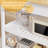 Kitchen Island Cart On Wheels, 40 Inches Width Kitchen Shelf With Power Strip, 3 Tiers Rolling Utility Cart With Solid Wood Top And Drawer