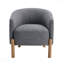 Chaise d'appoint - Confort de style Revêtement gris durable pour cadre de patio extérieur Pieds en bois massif Mobilier de salon de style contemporain 1pc-688994232