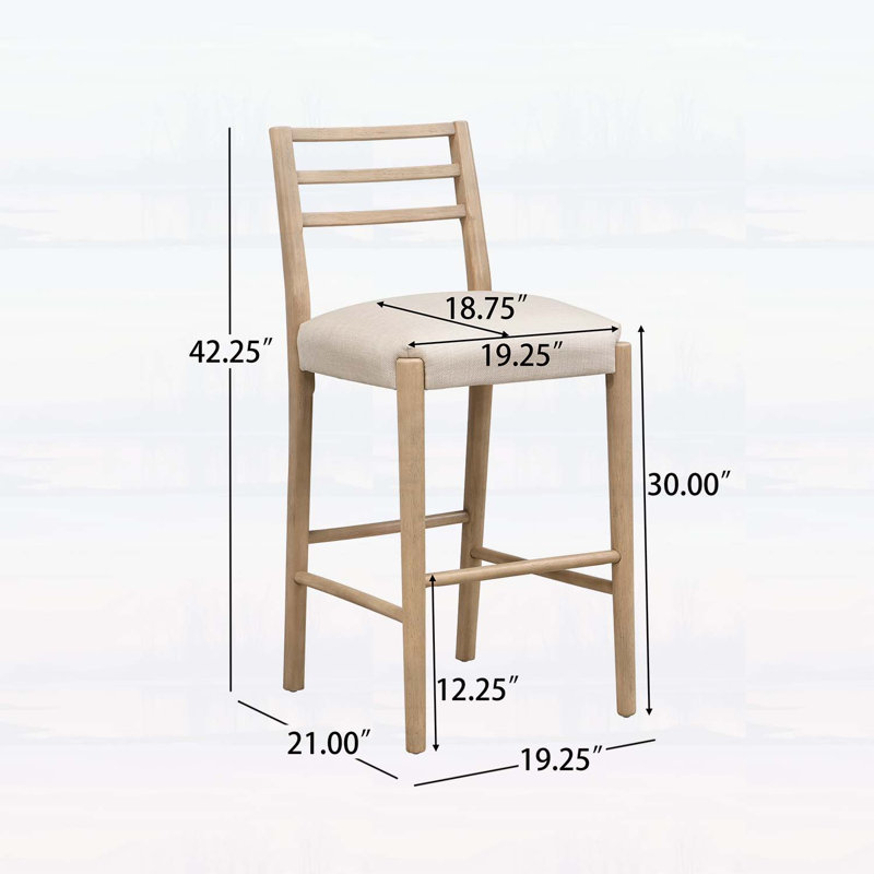 Ensemble de tabourets de bar à dossier échelle de style campagnard charmant, confortables et durables pour les espaces repas modernes.