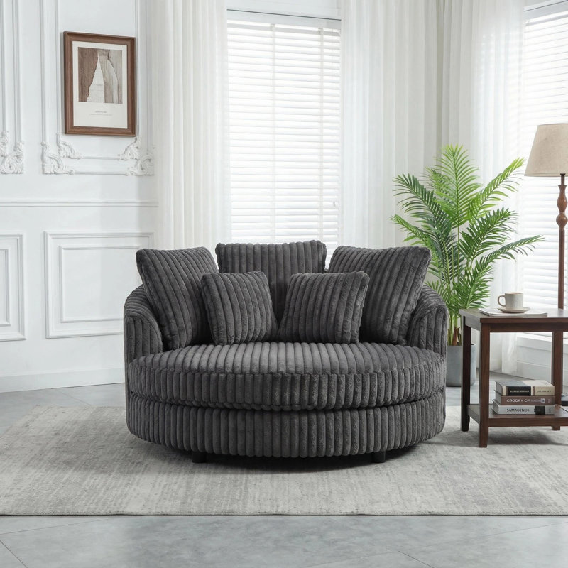 Chaise longue d'intérieur surdimensionnée à housse, Gris anthracite