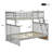 Gray Twin Over Full Bunk Bed In Wood, Featuring And Guard Rails, High - Strength Solid Pine, Easily Divisible Into Two Independent Sleeping Spaces, No Spring Box Needed, Upper With Length Rail,