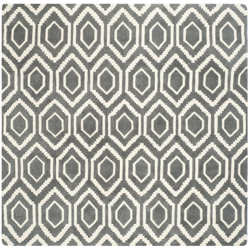 Tapis en laine touffeté à la main Deedie, Carré 5 pi