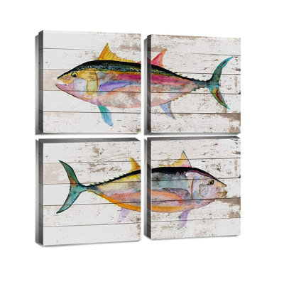 4 Piece Wrapped Canvas Wall Art