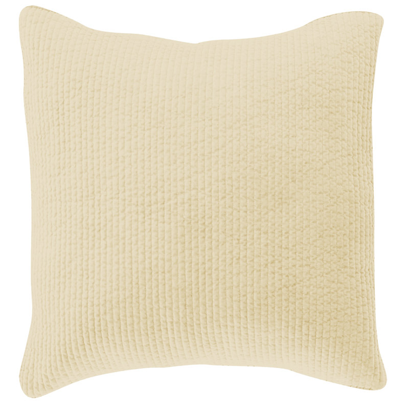Taie décorative moderne en velours de coton matelassé Stone, Européen, Brun clair